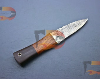 Celtic Scottish Dirk Damascus SGIAN DUBH Knife Comes With Leather Sheath