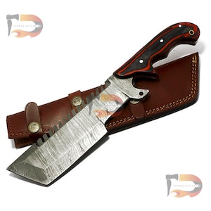 Custom 12″ inches  Handmade Damascus Steel Tracker Hunting Knife | Camping Knife | Best Gift For Him