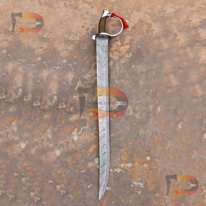 Hand File For Cutlass Hand Forged Damascus Steel Cutlass Sword: 32-inch Fire Pattern With ...