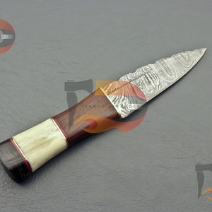 Handmade Celtic Scottish - Genuine Damascus Sgian Dubh Dirk knife