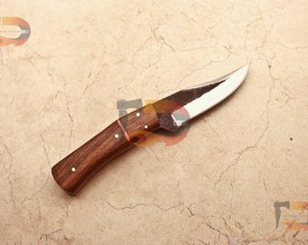 Hand Forged High Carbon Steel Hunting Knife | Full Tang | Rosewood Handle |Sheath | Outdoor Camping Bushcraft Knife | Gift for Him
