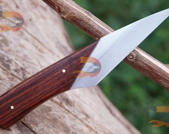 Custom Handmade 7" inches D2 Stainless Steel Blade Kiridashi Knife Rosewood Handle & Sheath