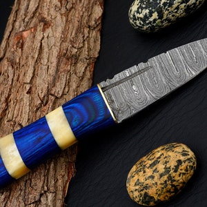 Celtic Scottish Dirk SGIAN DUBH  Bone Handle Knife with Pure Leather Sheath