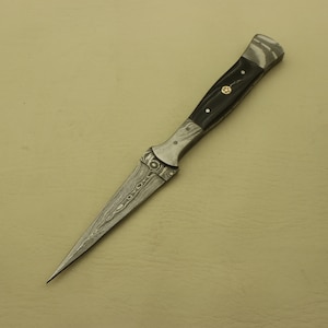 Hand Forged Damascus Steel Hunting Double Edge  Boot Knife