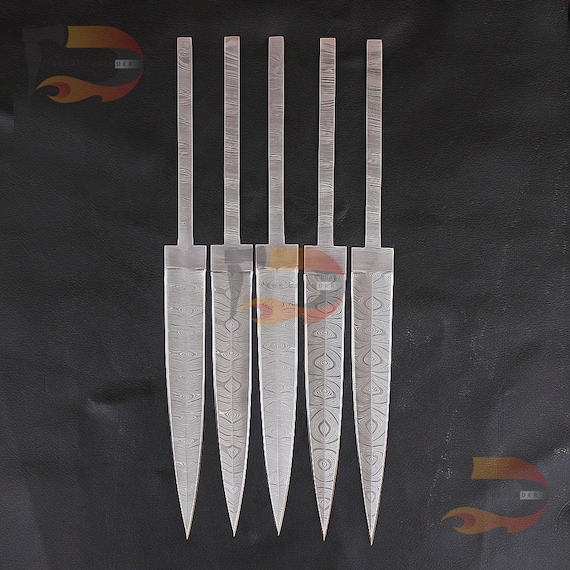 Full-tang Damascus blade blanks for DIY knife-making — a genuinely niche, maker-focused product that appeals to a completely different (and passionate) buyer than a finished knife.