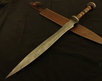 Roman Gladius Historical Custom Handmade Damascus Steel Blade,  Warrior Sword
