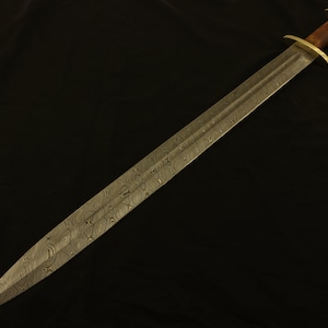 Handmade Damascus Steel Valhalla Sword with Leather Sheath