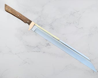 Handgjort Mighty Seax-svärd med läderslida