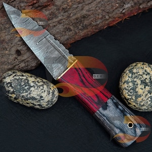 Handmade Celtic Scottish Damascus  Dirk SGIAN DUBH  Rosewood Handle Knife.