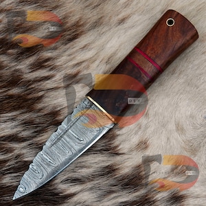 Custom Handmade Celtic Scottish Dirk SGIAN DUBH  Hardwood Handle Knife Comes with Pure Leather Sheath