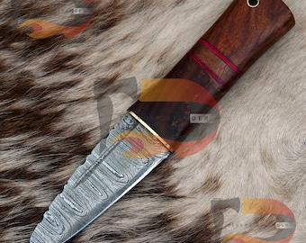 Handmade Celtic Scottish Sgian Dubh Dirk: Hardwood Handle, Leather Sheath