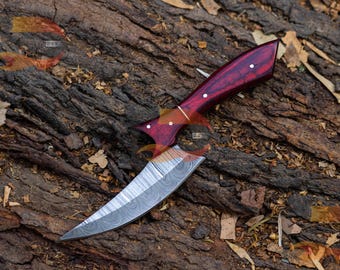 Hand Forged Damascus Steel Karambit Knife: USA Handmade, Twist Pattern