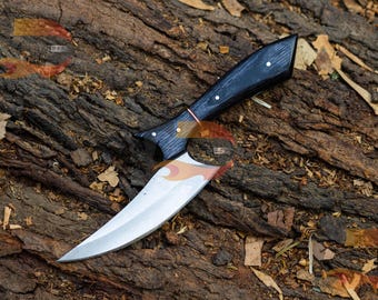 Hand Forged Stainless Steel Karambit Knife: Rosewood Handle, Leather Sheath
