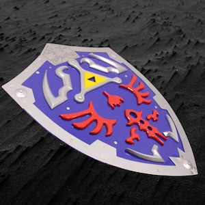 Fully Handmade Link Dark Hylian Shield Replica from Video Game (Blue Edition)