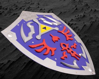 Fully Handmade Link Dark Hylian Shield Replica from Video Game (Blue Edition)