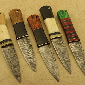 Combo Of 5: Handmade Celtic Scottish - Genuine Damascus Sgian Dubh Dirk knives With Sheat