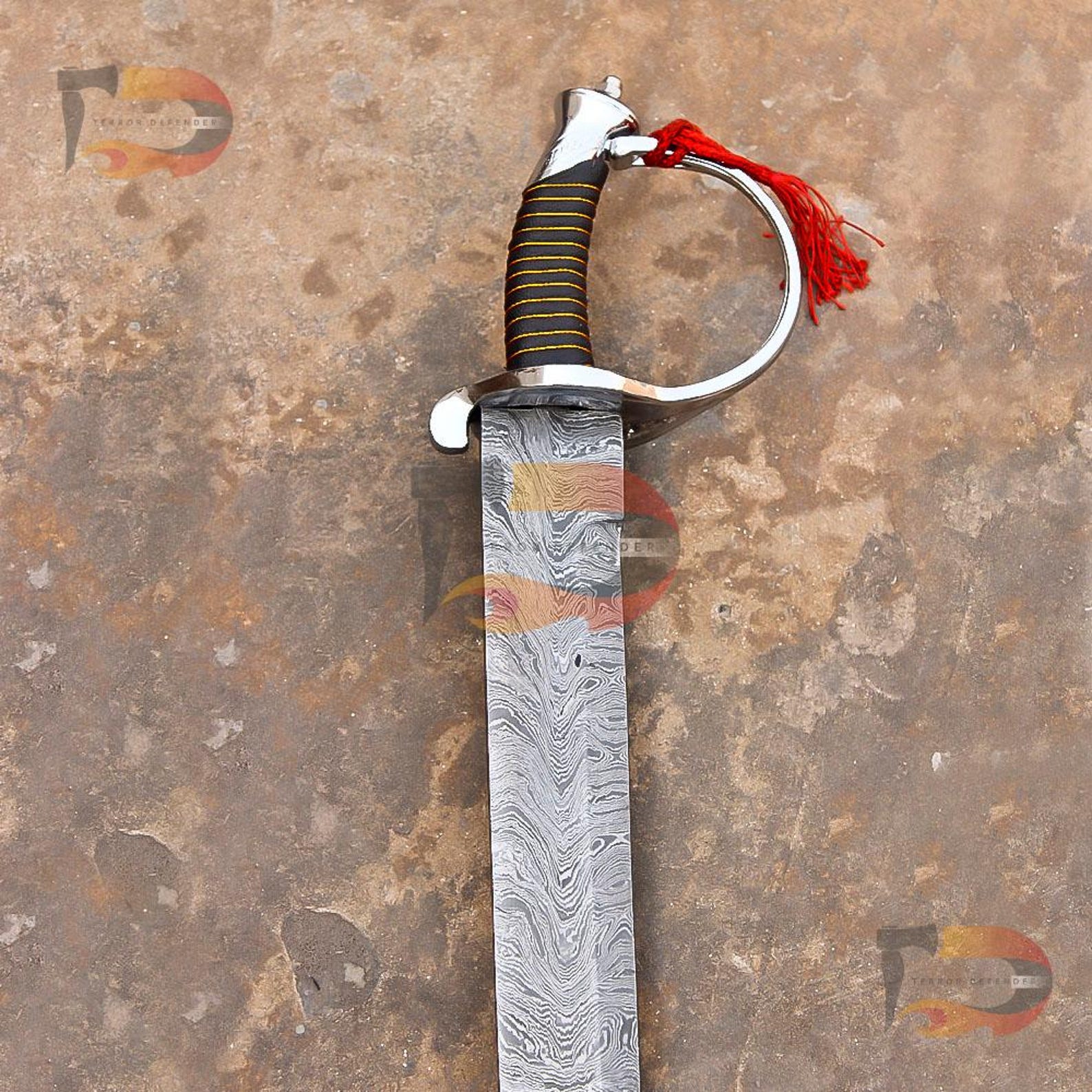 Hand File For Cutlass Hand Forged Damascus Steel Cutlass Sword: 32-inch Fire Pattern With ...