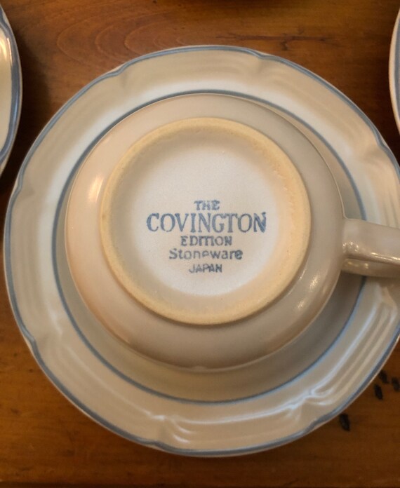 Vintage Stoneware Covington Avondale Collection Cup and Saucer Set of 6