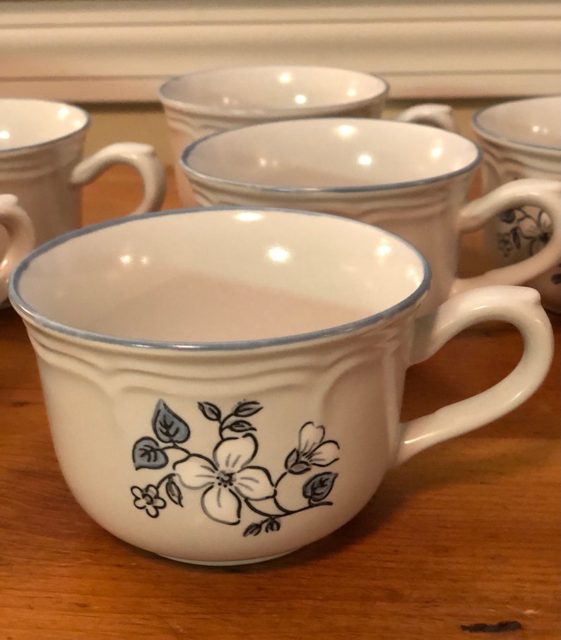 Vintage Stoneware Covington Avondale Collection Cup and Saucer Set of 6
