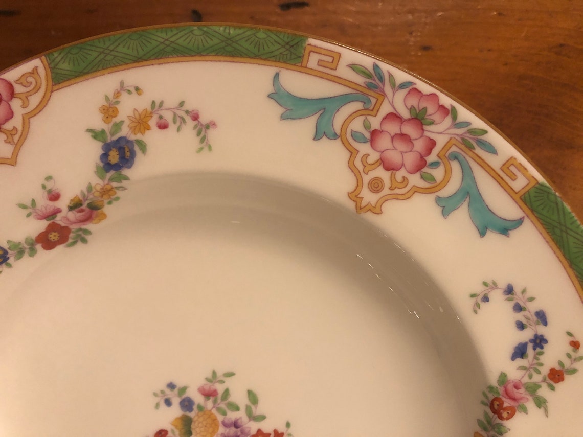 Antique Minton China England Wide Rimmed Hand Painted Etsy