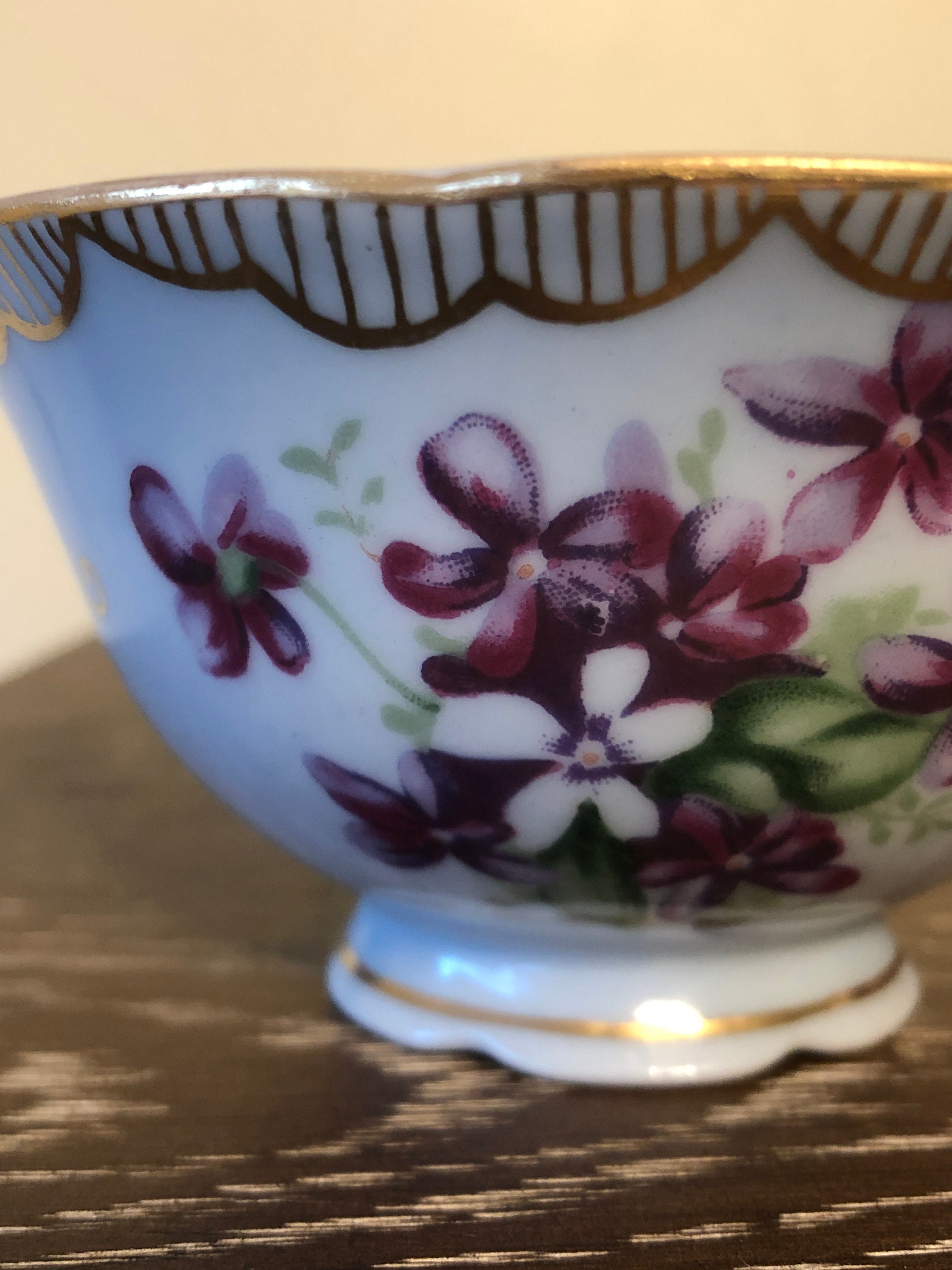 Antique Lefton China Hand Painted Tea Cup and Snack Plate Rare Etsy