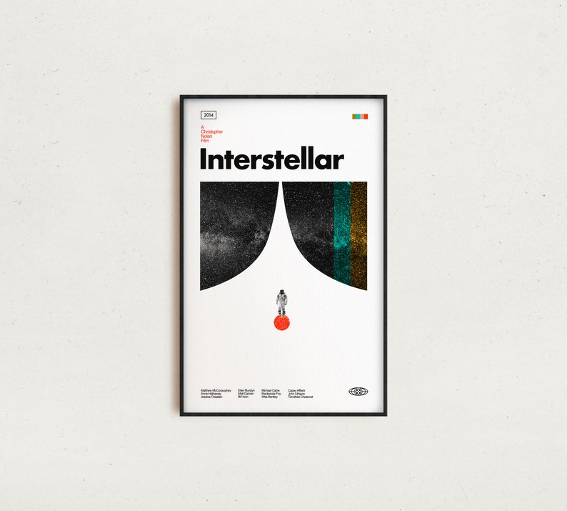 Retro-Modern Matthew McConaughey Art Print Space Print INTERSTELLAR Vintage Inspired Poster Midcentury