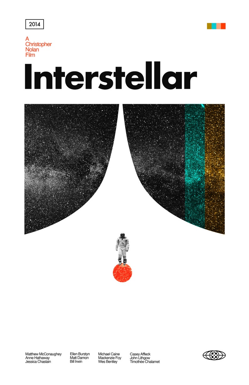Retro-Modern Matthew McConaughey Art Print Space Print INTERSTELLAR Vintage Inspired Poster Midcentury