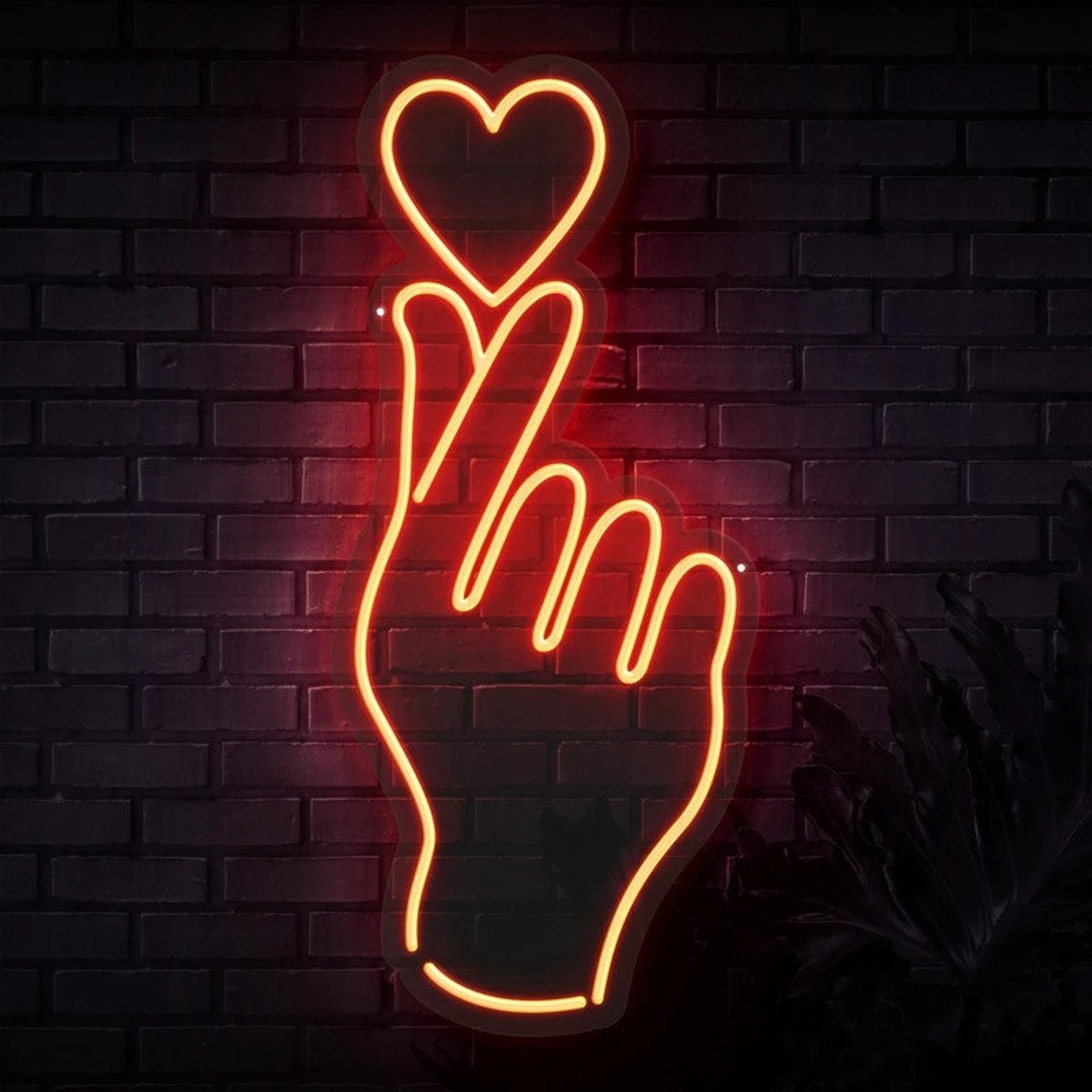 Love Hand And Heart Neon Sign Custom LED Neon | Etsy