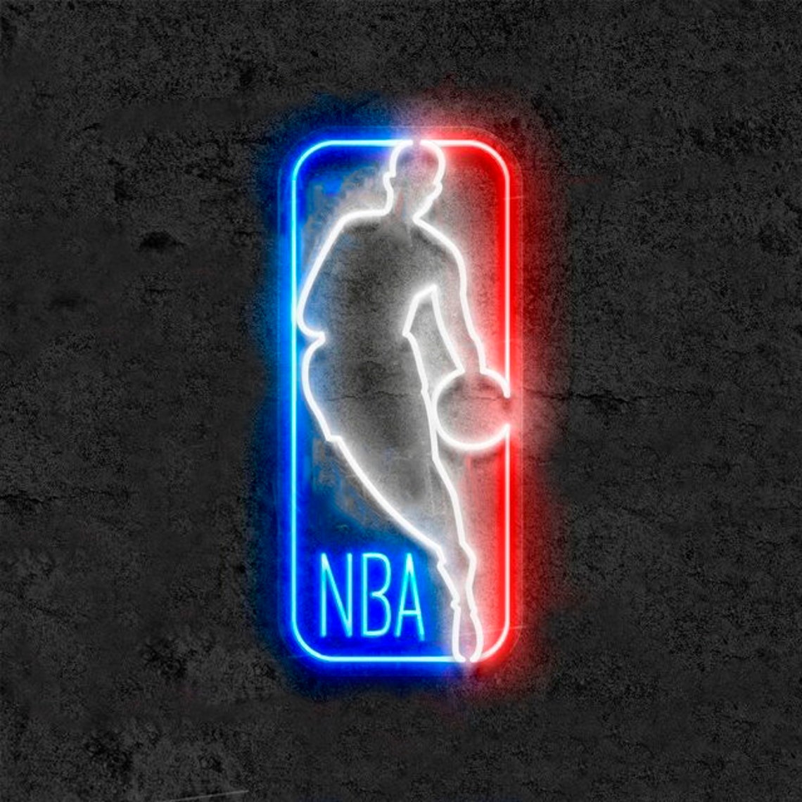 NBA Logo Neon Sign Wall Decor Neon Light Sign for wall Etsy