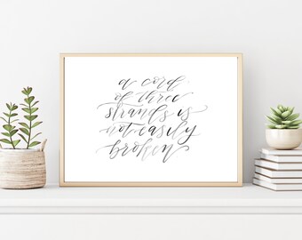 Calligraphie Citation 21x14 » Un cordon de trois brins