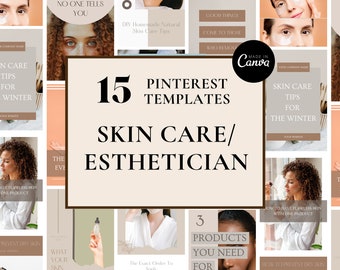 Skincare Pinterest Pin Templates | Beauty Pinterest Pins | Social Media Marketing | Esthetician Pinterest Pins | Spa Pinterest Pins