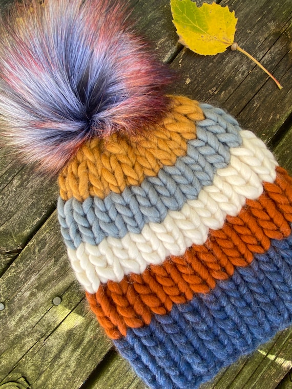 Wool Color-block  Hat Alpaca Merino Wool Color Block Ribbed Beanies alpaca merino wool main image 4