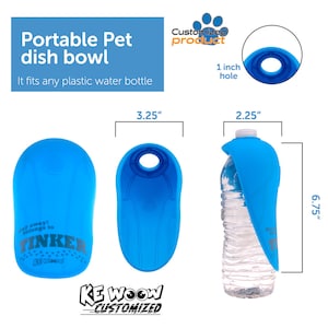 KE WOOW Complemento para botella de agua para perros que se adapta a cualquier botella de 200 ml, - 2 colores - PERSONALIZADO