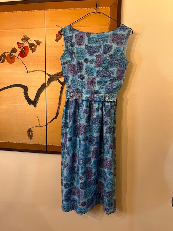 1960s Printed Cocktail Dress - image 2