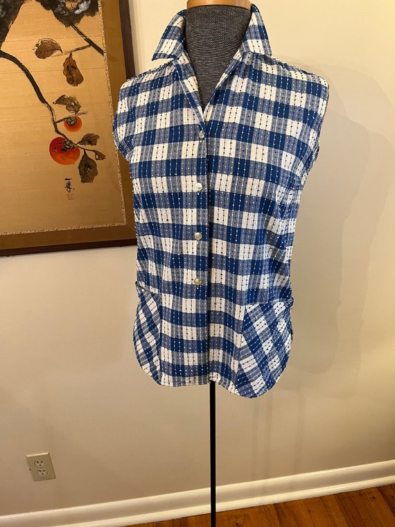 1960s Giant Gingham Top - image 1