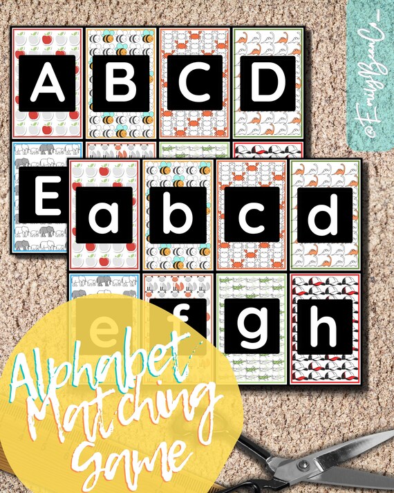 Printable Alphabet Memory Game Educational Kids Games Etsy