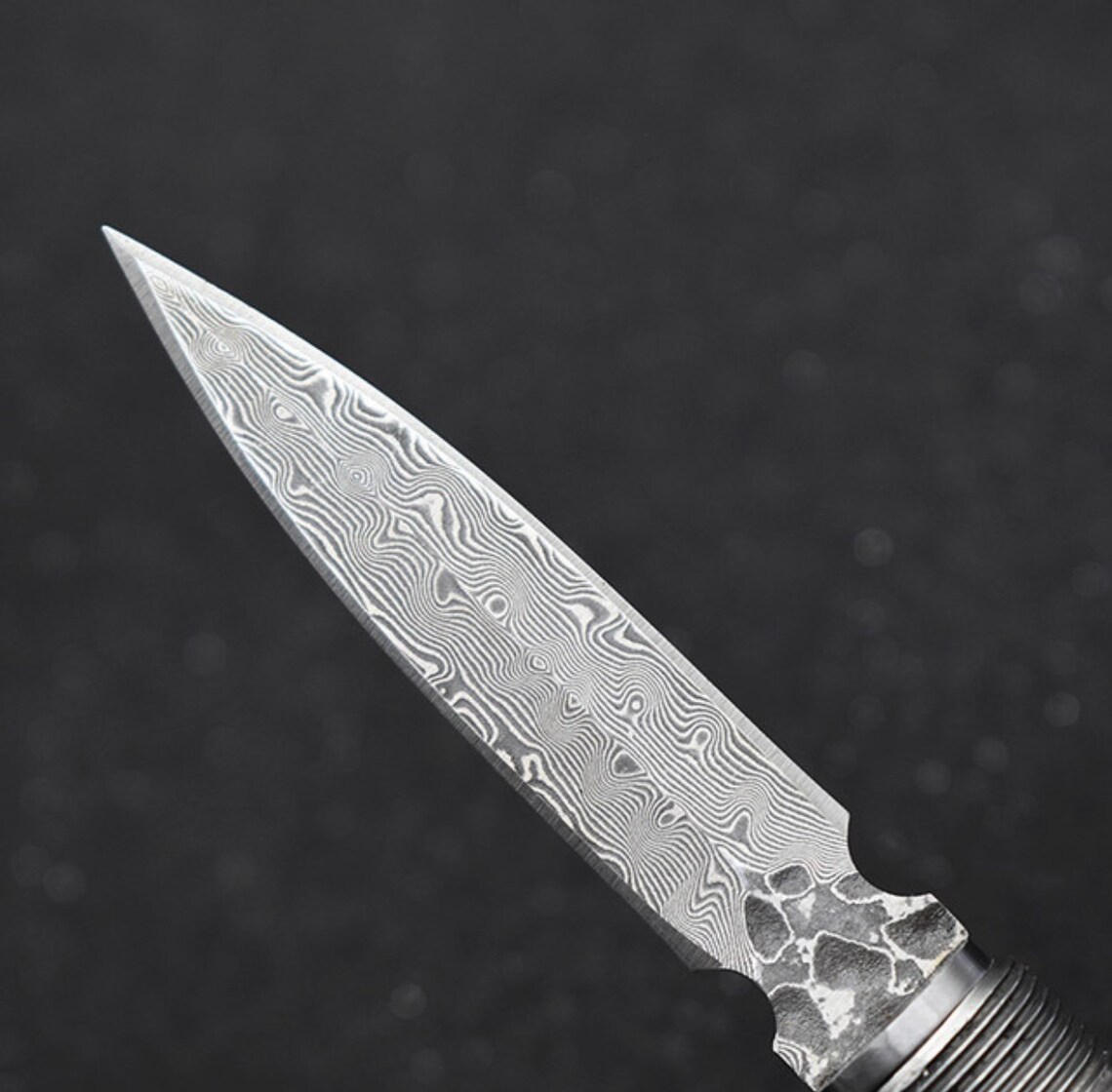 Skull Knife Damascus Steel Handmade Skull Gift Knife Etsy