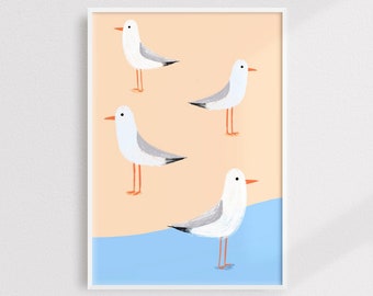 Seagull Print, Beach Prints, Seagulls Print, Kids Prints, Kids Room Prints, Beach Print, Nursery Print, Nursery Prints, Nursery Decor