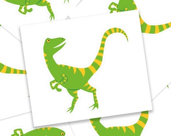 Dinosaur Sticker - Personalised Sticker, Kiss-Cut Dinosaur Drawing, Fun Name Sticker, Vinyl Decal, Laptop Sticker, Dinosaur Name Sticker