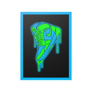 Jordan 1 Drippy Poster Art (Blue & Green) image 10