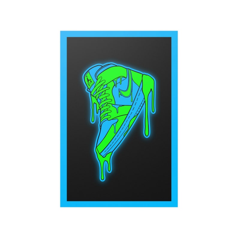Jordan 1 Drippy Poster Art (Blue & Green) image 8