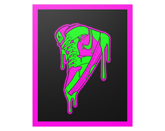 Jordan 1 Drippy Poster Art (Pink & Green)