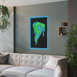 Jordan 1 Drippy Poster Art (Blue & Green) image 3