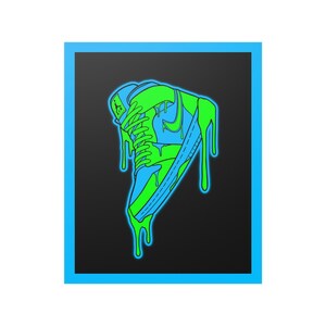 Jordan 1 Drippy Poster Art (Blue & Green) image 4