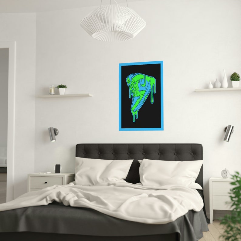 Jordan 1 Drippy Poster Art (Blue & Green) image 2