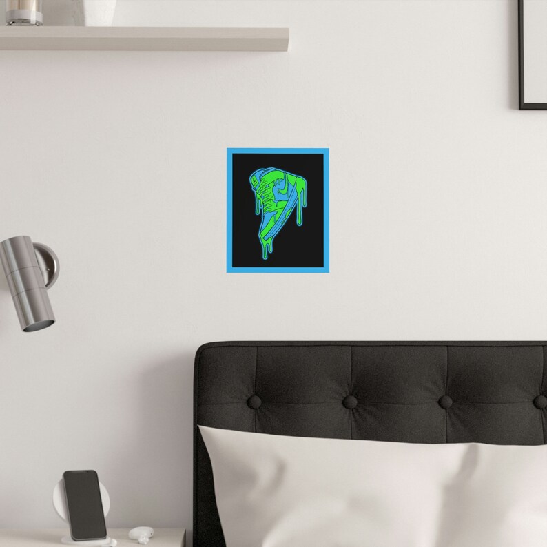 Jordan 1 Drippy Poster Art (Blue & Green) image 5