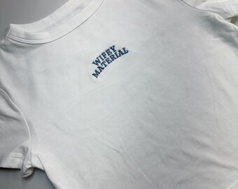 Wifey Material Crop Top, Gift for Bride for Engagement, Bacherolette or Wedding, trendy cute embroidered top. Bridal merch