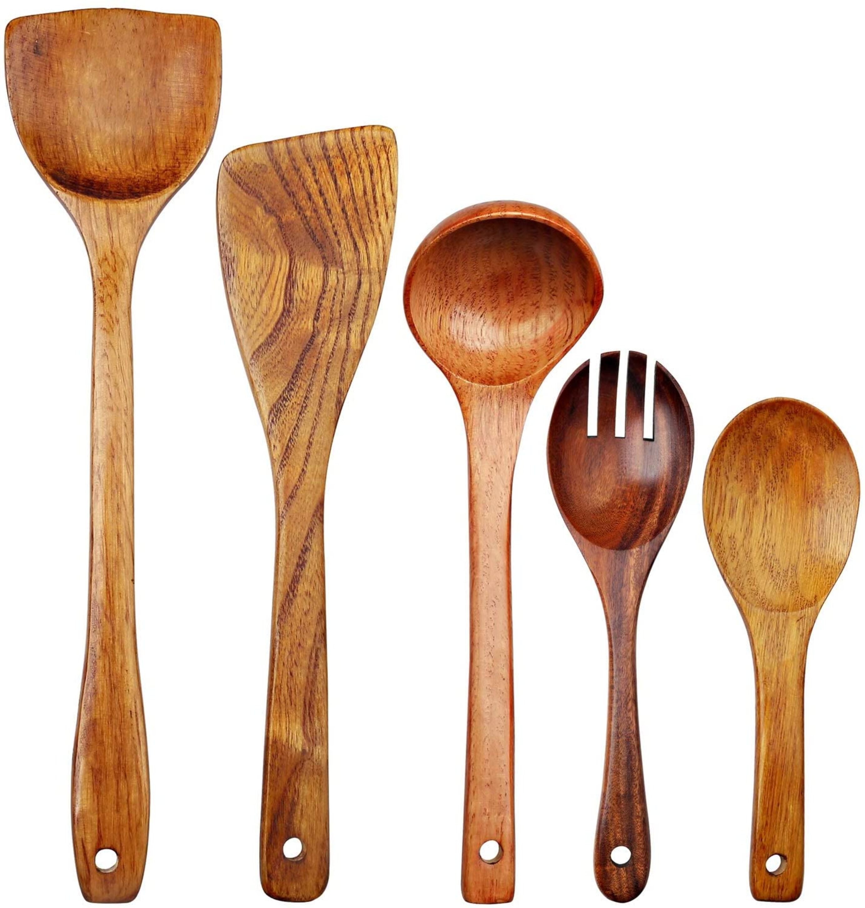5 Pcs Large Wooden Spoons for Cooking15.58.5 Inch Nonstick Etsy