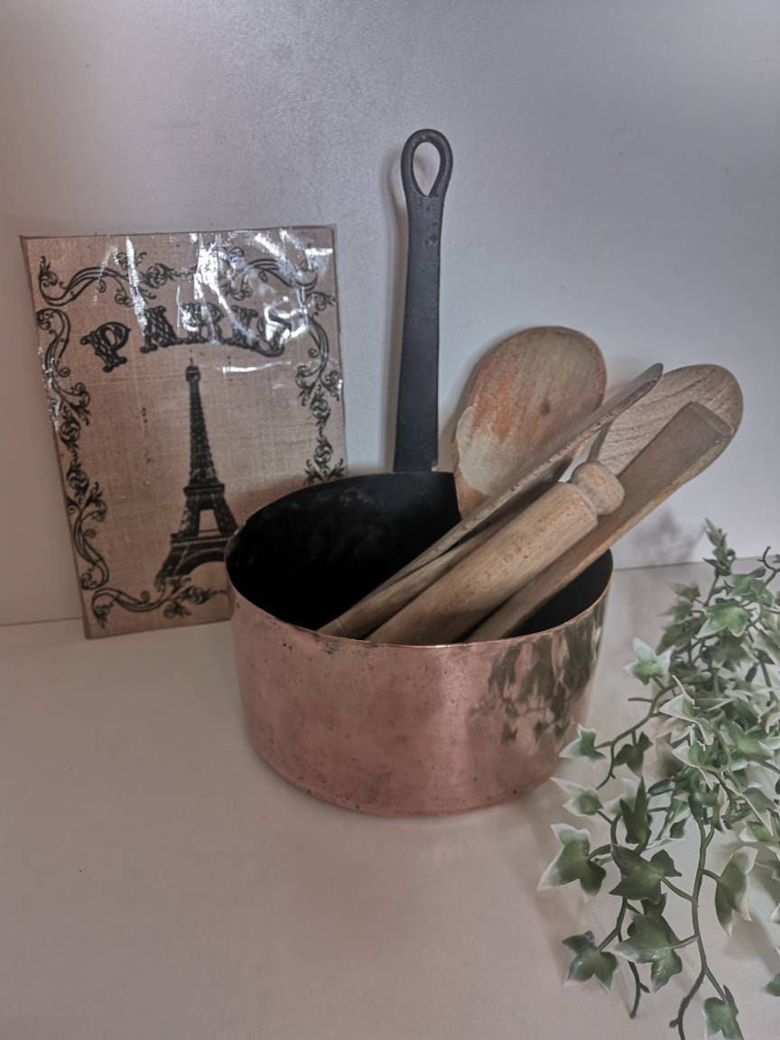 Français de Cuivre Cru Pour La Décoration, Le Pot Plante, Support d'ustensiles