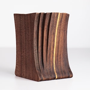 Walnut pen holder, Wooden pencil cup, Wood pen cup, Wooden desk organizer, Desk Decor organizer, Home Office decor